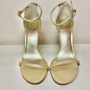 STUART WEITZMAN Patent Ankle-Wrap Sandals